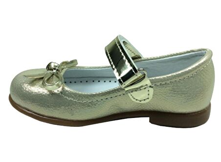 OrtopedikAL Ortaç Bebe Babet Dore Parlak Kız Çocuk Ayakkabı Cırtlı İçi % 100 Deri 